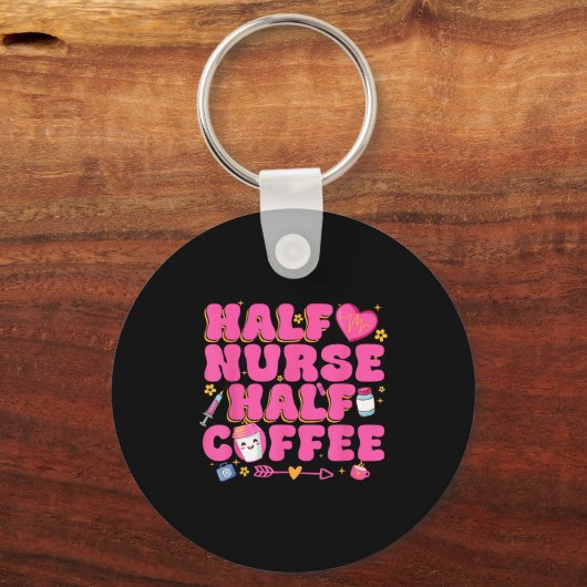 Half Nurse Half Coffee Nurse  キーホルダー (正面)