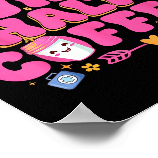 Half Nurse Half Coffee Nurse  ポスター (角)