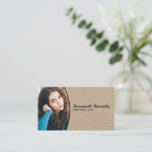 Half Oval Professional Photo QR Code Nanny 名刺 (スタンド正面)