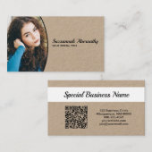Half Oval Professional Photo QR Code Nanny  名刺 (正面/裏面)