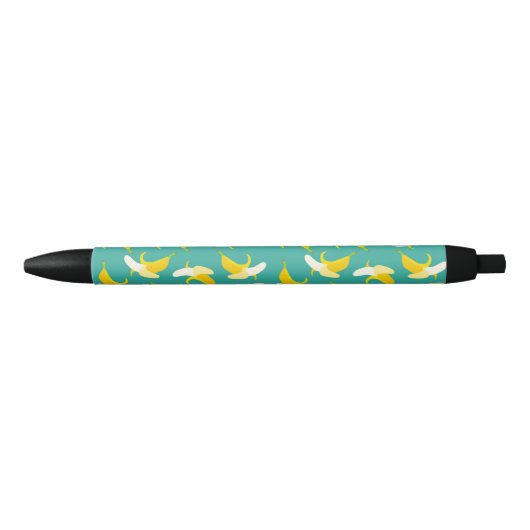 Half peeled banana seamless pattern - Tropical fru 黒ボールペン (正面)