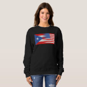 Half Puerto Rican Half American Flag Puerto Rico U スウェットシャツ (正面フル)