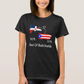 Half Puerto Rican Half Dominican Flag Map Combined Tシャツ (正面)