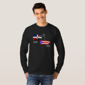 Half Puerto Rican Half Dominican Flag Map Combined Tシャツ (正面フル)