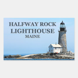 Half Rock Light House、メイン・ステッカー 長方形シール