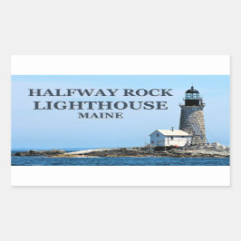 Half Rock Light House、メイン・ステッカー 長方形シール