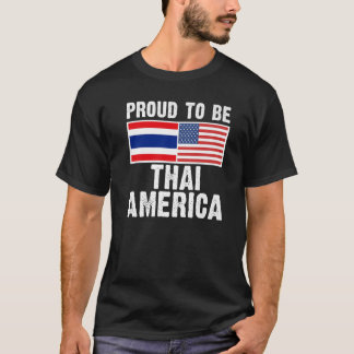 Half thai Half American  Thailand Flag Tシャツ