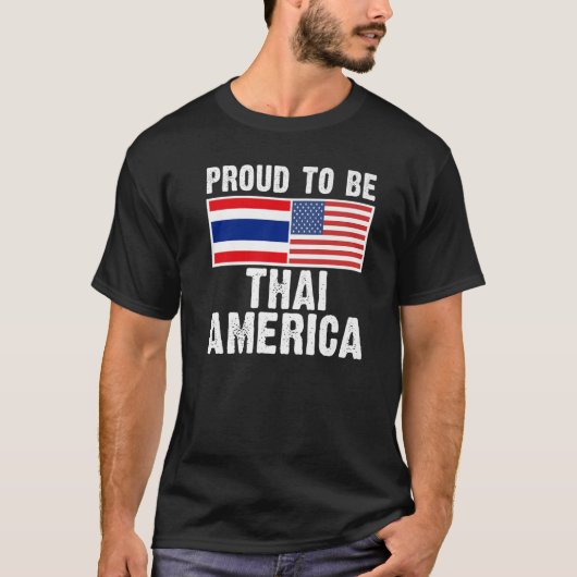 Half thai Half American  Thailand Flag Tシャツ (正面)