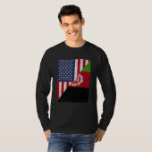 Half USA Flag Half Afghanistan Flag American Afgha Tシャツ (正面フル)