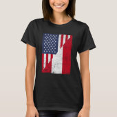 Half USA Flag Half Austria Flag American Austrian Tシャツ (正面)