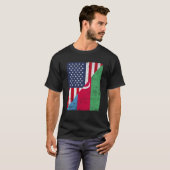 Half USA Flag Half Azerbaijan Flag American Azerba Tシャツ (正面フル)