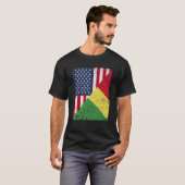 Half USA Flag Half Congo Flag American Congolese Tシャツ (正面フル)