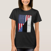 Half USA Flag Half Estonia Flag American Estonian Tシャツ (正面)
