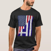 Half USA Flag Half Greece Flag American Greek Tシャツ (正面)