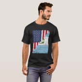 Half USA Flag Half Guatemala Flag American Guatema Tシャツ (正面フル)