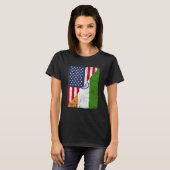 Half USA Flag Half India Flag American Indian Tシャツ (正面フル)