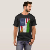 Half USA Flag Half India Flag American Indian Tシャツ (正面フル)