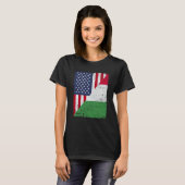 Half USA Flag Half Italy Flag American Italian Tシャツ (正面フル)