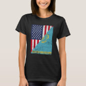 Half USA Flag Half Kazakhstan Flag American Kasach Tシャツ (正面)