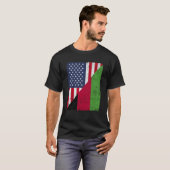 Half USA Flag Half Malawi Flag American Malawian Tシャツ (正面フル)