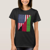 Half USA Flag Half Malawi Flag American Malawian Tシャツ (正面)