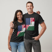 Half USA Flag Half Mexico Flag American Mexican Tシャツ (ユニセックス)