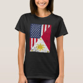 Half USA Flag Half Philippines Flag American Filip Tシャツ (正面)