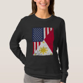 Half USA Flag Half Philippines Flag American Filip Tシャツ (正面)