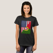 Half USA Flag Half Portugal Flag American Portugue Tシャツ (正面フル)