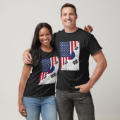 Half USA Flag Half South Korea Flag American South Tシャツ (ユニセックス)