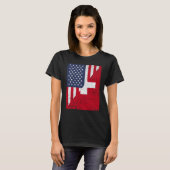 Half USA Flag Half Switzerland Flag American Swiss Tシャツ (正面フル)