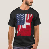 Half USA Flag Half Switzerland Flag American Swiss Tシャツ (正面)