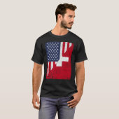 Half USA Flag Half Switzerland Flag American Swiss Tシャツ (正面フル)
