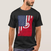 Half USA Flag Half Tunisia Flag American Tunisian Tシャツ (正面)