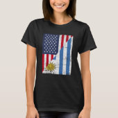Half USA Flag Half Uruguay Flag American Uruguayan Tシャツ (正面)