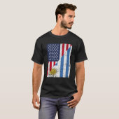 Half USA Flag Half Uruguay Flag American Uruguayan Tシャツ (正面フル)