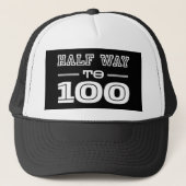 Half Way 100 Funny 50th Birthday  キャップ (正面)