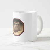 Halfhyde Coffee Coのラベル付き大判バール布袋 ジャンボコーヒーマグカップ (正面右)