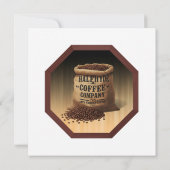 Halfhyde Coffee Co 用ラベル付き大判バラクラバグ 招待状 (裏面)