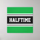 HALFTIMEケリーグリーン白黒レースストライプズ キャンバスプリント (正面)