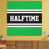 HALFTIMEケリーグリーン白黒レースストライプズ キャンバスプリント (インサイチュ (リビング))