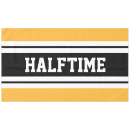 HALFTIMEスポーティブライトイエロー白黒ストライプ テーブルクロス