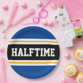 HALFTIMEブルー白黒イエローパーティー ペーパープレート (パーティー)