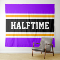 HALFTIME明はっきりしたるい紫色の黒い黄ストライプ色