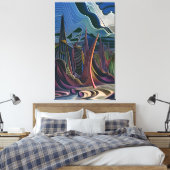 Halfway to an Abstract Futurism キャンバスプリント (インサイチュ (寝室))