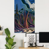 Halfway to an Abstract Futurism ポスター (ホームオフィス)