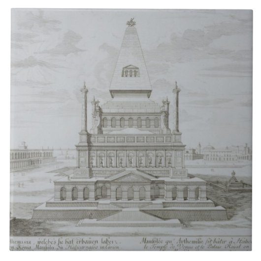 Halicarnassusのマウソレウム、Bodrum、トルコ、から「 タイル (正面)