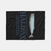 Halifax Nova Scotia Canada Vintage Whale Design  フリースブランケット (正面(横))