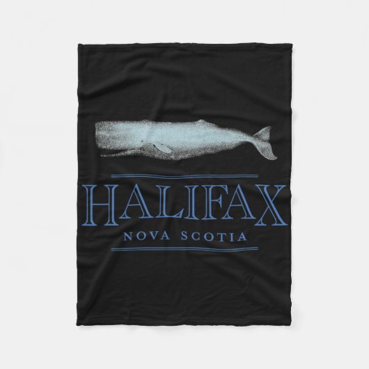 Halifax Nova Scotia Canada Vintage Whale Design  フリースブランケット (正面)