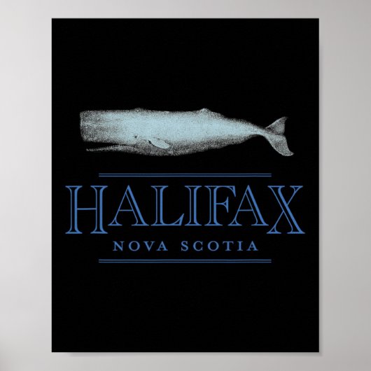 Halifax Nova Scotia Canada Vintage Whale Design  ポスター (正面)